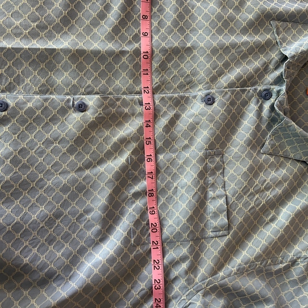GUC size XL Sette Ponti Blue Patterned Men's Silk blend shirt. Button up. - Picture 9 of 10